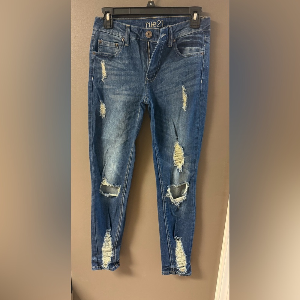 Rue21 Distressed Blue Jeans